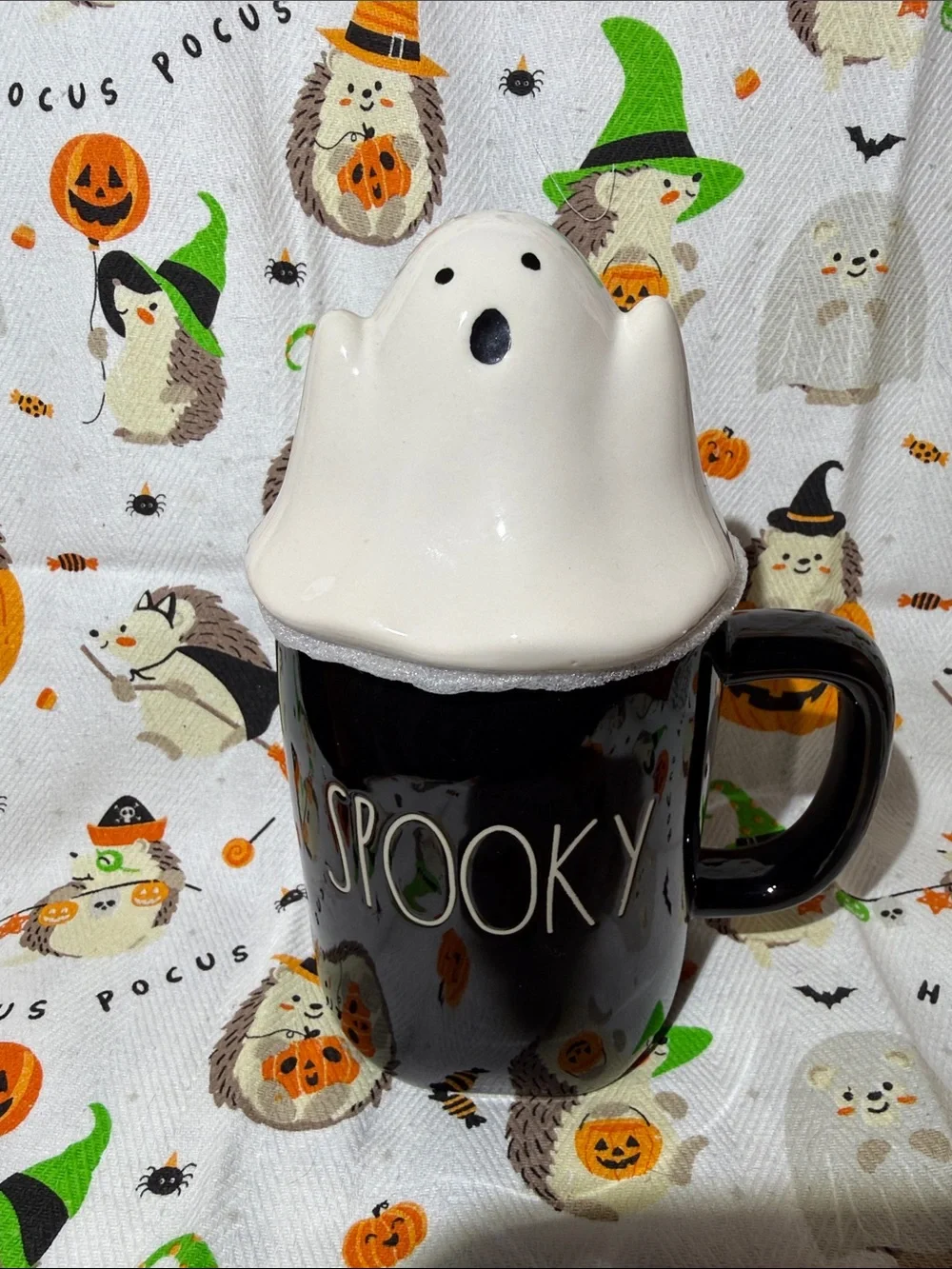 Rae Dunn Spooky Mug with Ghost Topper
